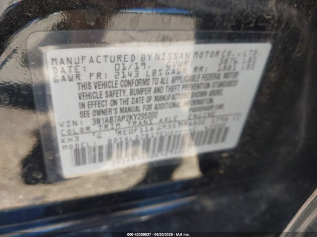 3N1AB7AP2KY295200 Nissan 2019