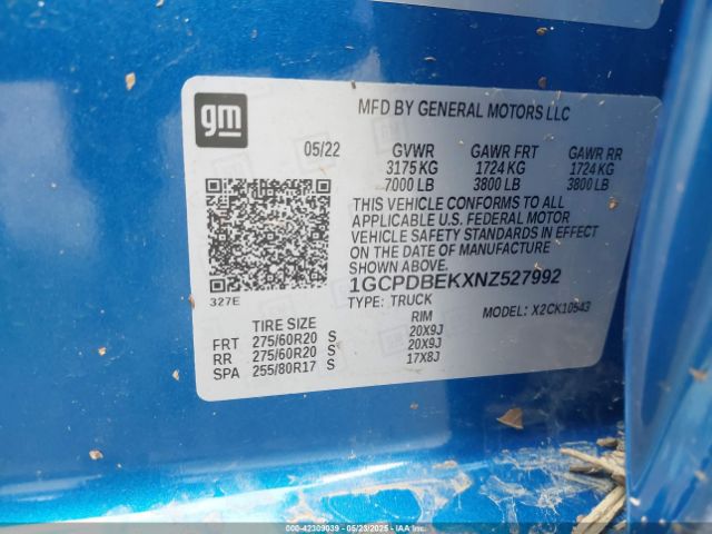 2022 CHEVROLET SILVERADO 1500 1GCPDBEKXNZ527992 Photo 8