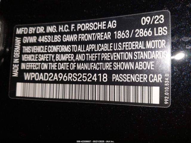 2024 PORSCHE 911 WP0AD2A96RS252418 Photo 8