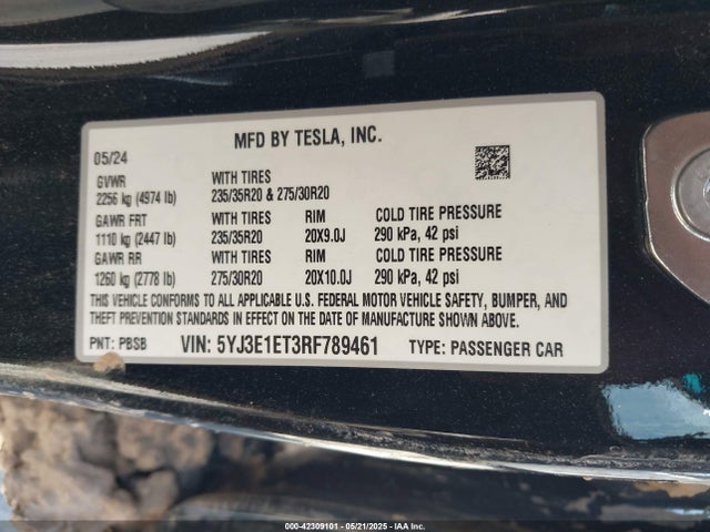 2024 TESLA MODEL 3 5YJ3E1ET3RF789461 Photo 8