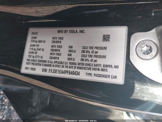 2023 TESLA MODEL 3 5YJ3E1EA4PF646434 Photo 8