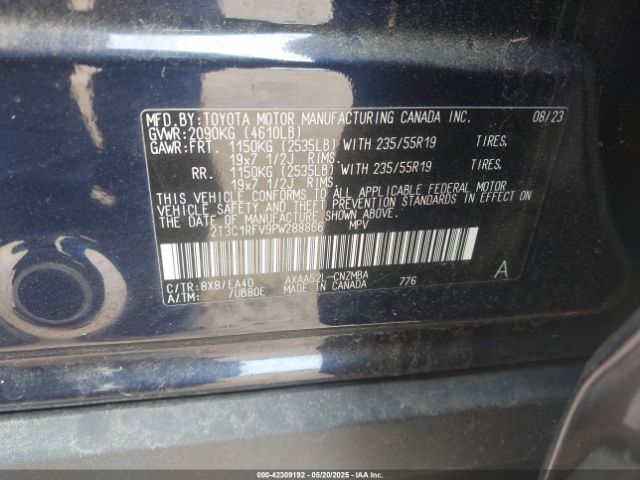 2T3C1RFV9PW288866 Toyota Rav4 Xle Premium