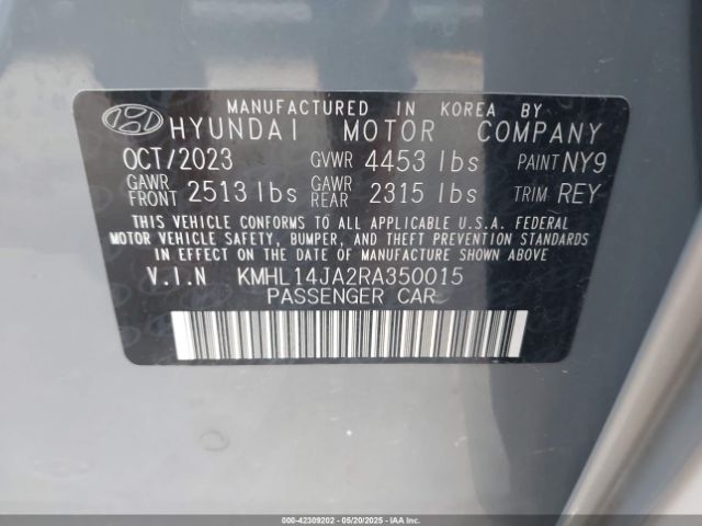 KMHL14JA2RA350015 Hyundai SONATA SEL