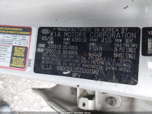 KNDCB3LC0J5201142 KIA NIRO LX