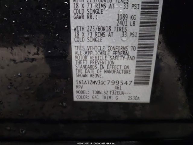 5N1AT2MV3GC799547 Nissan 2016