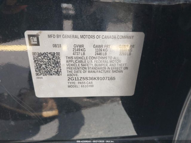 2019 CHEVROLET IMPALA 2G11Z5S36K9107165 Photo 8