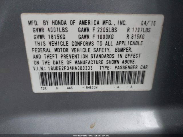 2017 ACURA ILX 19UDE2F34HA000235 Photo 8