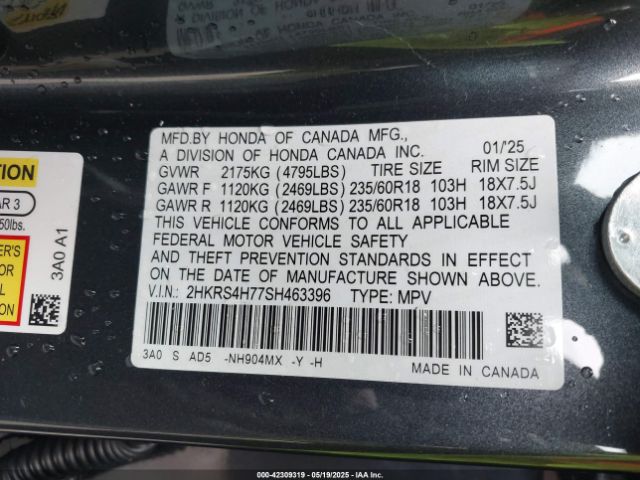 2025 HONDA CR-V 2HKRS4H77SH463396 Photo 8