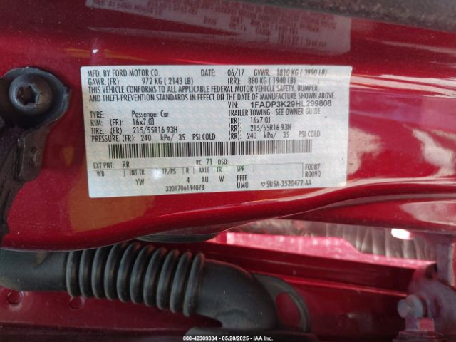 1FADP3K29HL299808 Ford FOCUS SE
