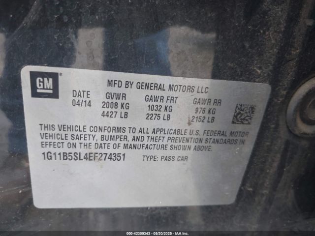 1G11B5SL4EF274351 Chevrolet Malibu 1ls