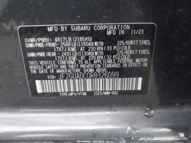 2024 SUBARU CROSSTREK JF2GUADC0R8326099 Photo 8