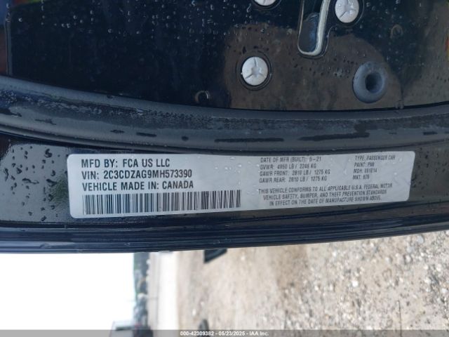 2021 DODGE CHALLENGER 2C3CDZAG9MH573390 Photo 8