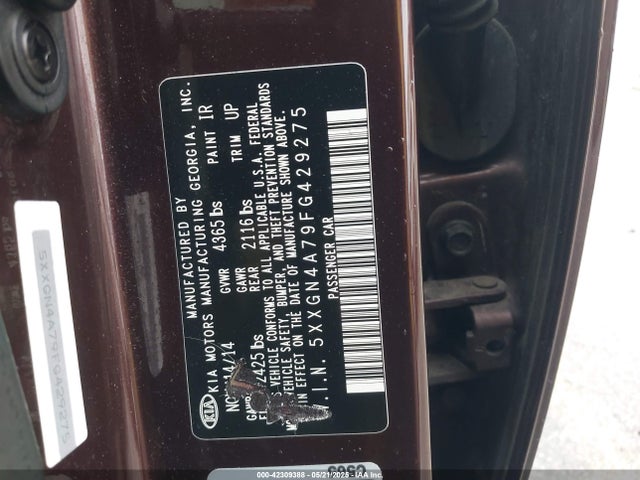 5XXGN4A79FG429275 KIA dohc gdi theta ii