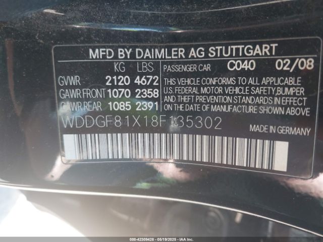 2008 MERCEDES-BENZ C 300 WDDGF81X18F135302 Photo 8