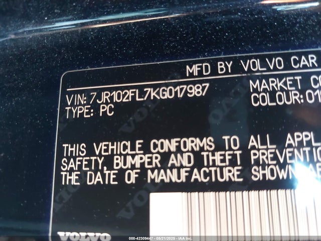 7JR102FL7KG017987 Volvo b4204t (mp)