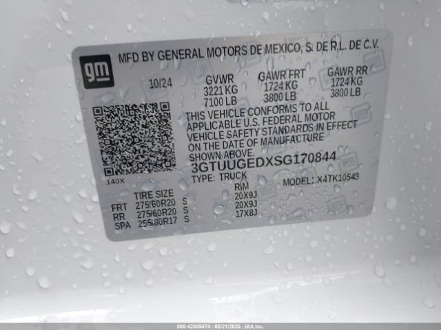 3GTUUGEDXSG170844 GMC Sierra 1500 4wd  Short Box Denali