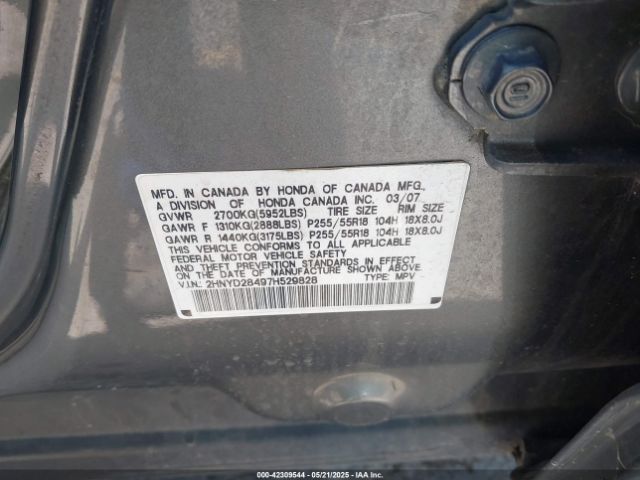 2007 ACURA MDX 2HNYD28497H529828 Photo 8