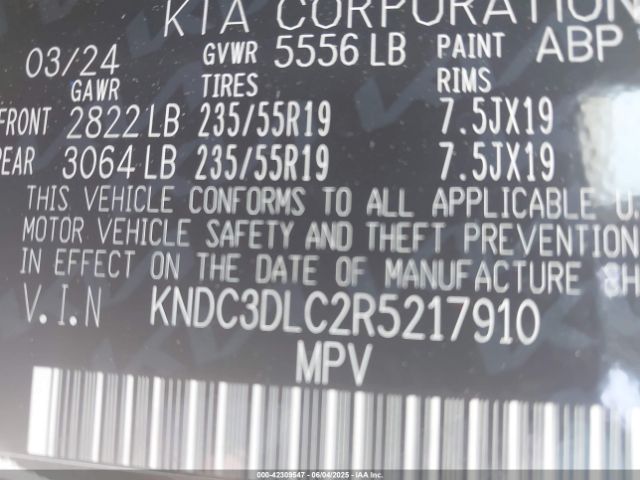 KNDC3DLC2R5217910 KIA Ev6 Wind