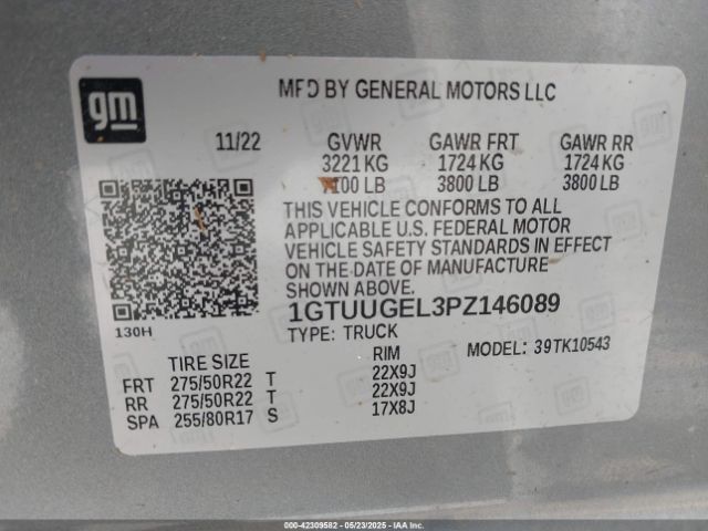 1GTUUGEL3PZ146089 GMC Sierra 1500 4wd  Short Box Denali