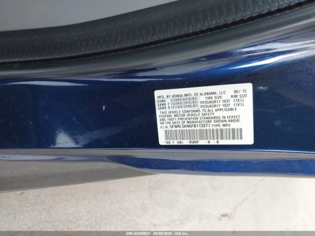 5FNRL5H46FB113271 Honda ODYSSEY EX