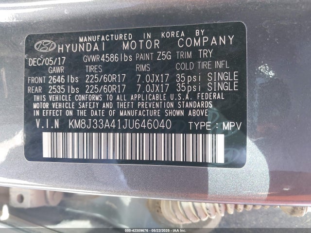 Hyundai gdi nu 2018 KM8J33A41JU646040 Image 9