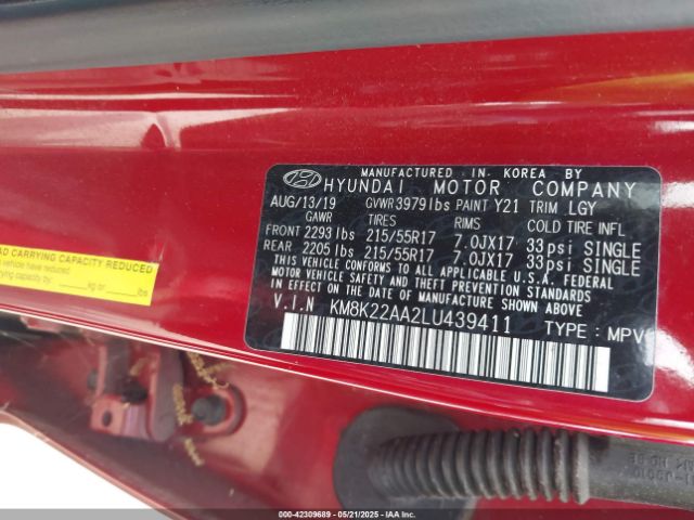 2020 HYUNDAI KONA KM8K22AA2LU439411 Photo 8