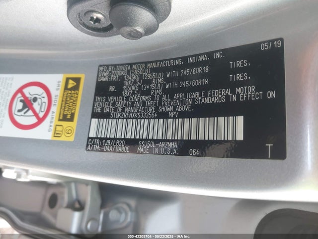 5TDKZRFHXKS333564 Toyota 2gr-fks