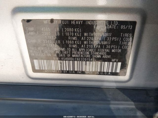 4S4BRBLC6E3201547 Subaru Outback 2.5i Limited