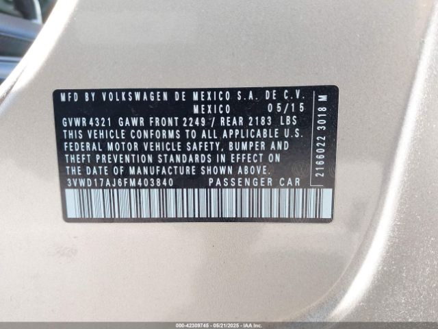 3VWD17AJ6FM403840 Volkswagen 2015