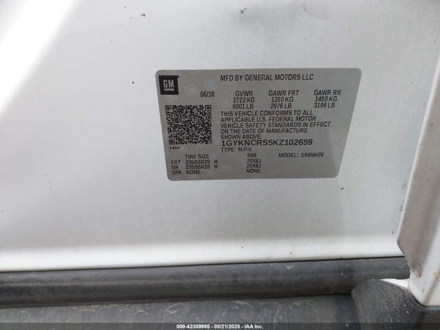2019 CADILLAC XT5 1GYKNCRS5KZ102659 Photo 8