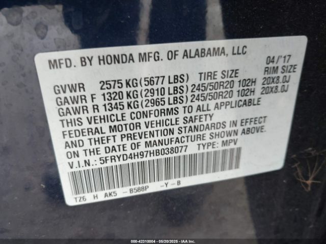 2017 ACURA MDX 5FRYD4H97HB038077 Photo 8