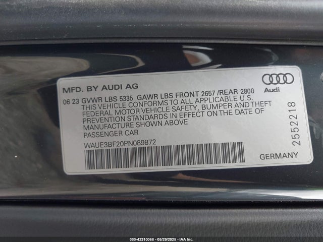 WAUE3BF20PN089872 Audi 45 tfsi