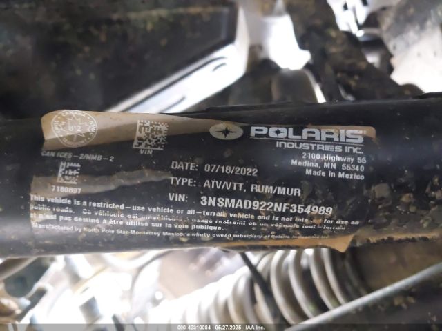 2022 POLARIS RZR 3NSMAD922NF354989 Photo 8