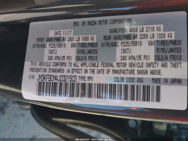 JM3KFBCM4J0321503 Mazda py cylinder deactivation