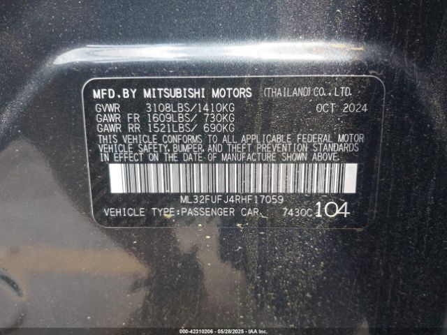 2024 MITSUBISHI MIRAGE G4 ML32FUFJ4RHF17059 Photo 8