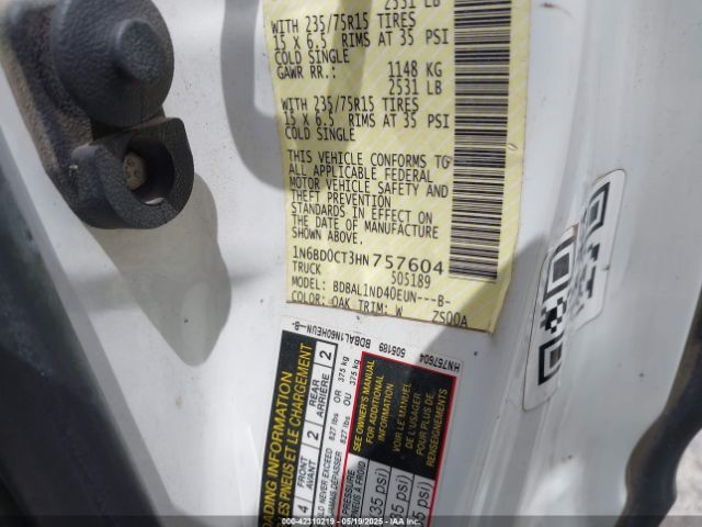 1N6BD0CT3HN757604 Nissan FRONTIER S