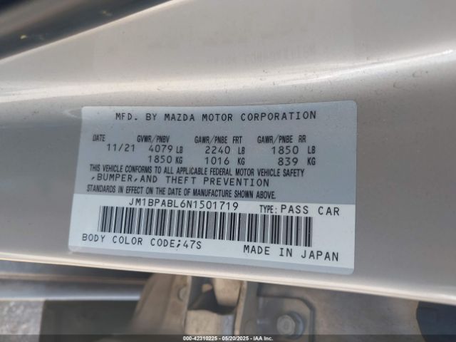 2022 MAZDA MAZDA3 JM1BPABL6N1501719 Photo 8