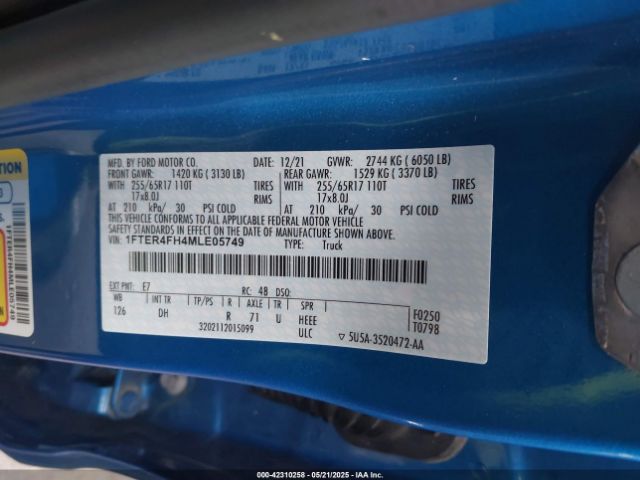 2021 FORD RANGER 1FTER4FH4MLE05749 Photo 8