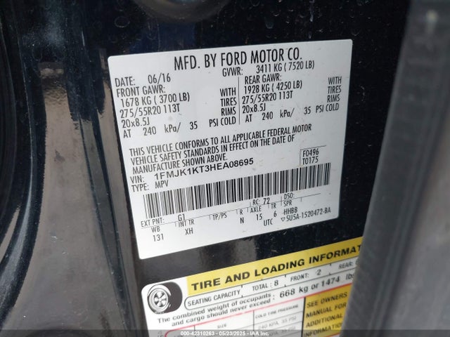 1FMJK1KT3HEA08695 Ford 3.5l gtdi ffv/gasoline