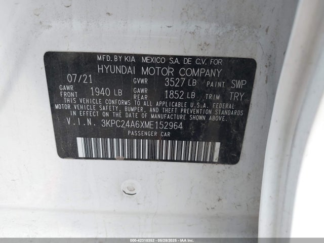 Hyundai gamma ii 2021 3KPC24A6XME152964 Image 9