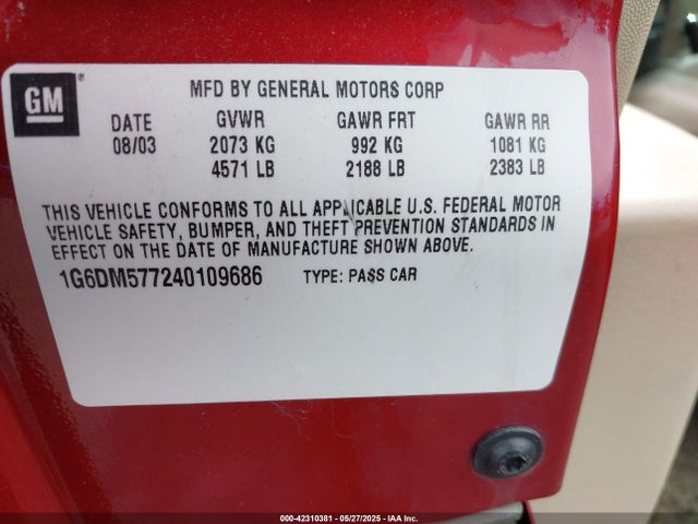 2004 CADILLAC CTS 1G6DM577240109686 Photo 8