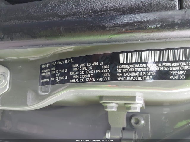ZACNJBAB1LPL94733 Jeep Renegade Sport 4x4