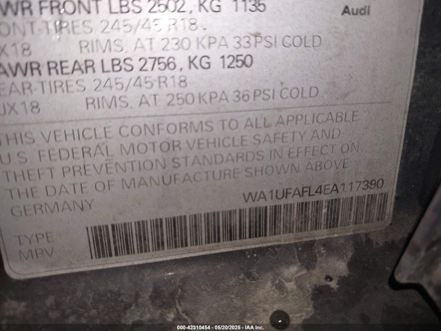 2014 AUDI ALLROAD WA1UFAFL4EA117390 Photo 8