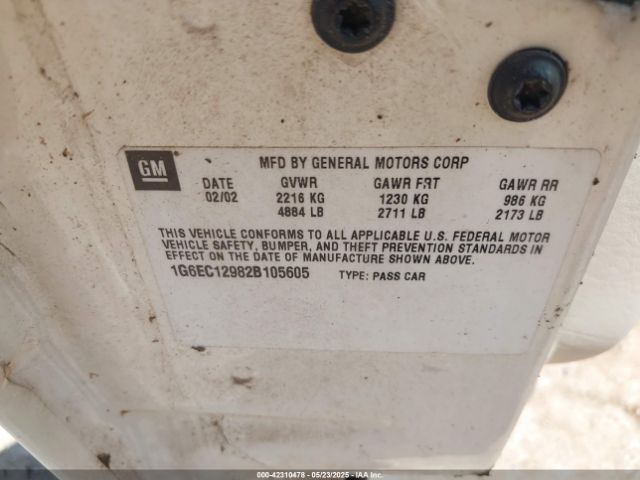 2002 CADILLAC ELDORADO 1G6EC12982B105605 Photo 8
