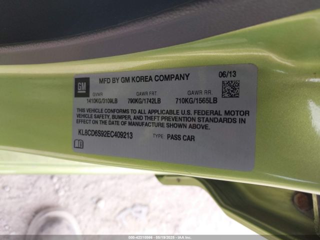 KL8CD6S92EC409213 Chevrolet Spark 1lt Auto