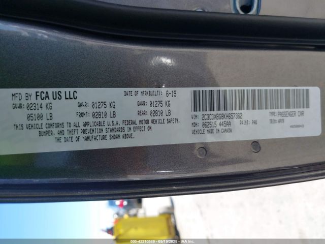 2C3CDXBG8KH657362 Dodge Charger Sxt Rwd