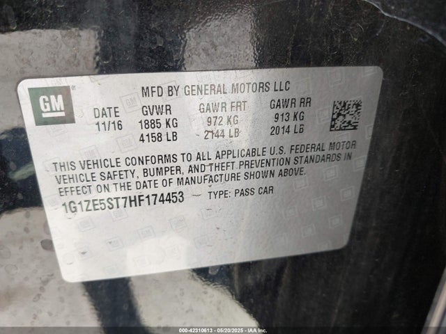 1G1ZE5ST7HF174453 Chevrolet lfv - di: direct injection, vvt: variable valve timing, gen 1