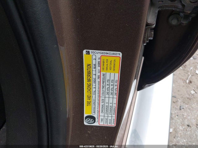 3GCUYGED9KG190278 Chevrolet l84 - di, dfm, alum, gen 5, var 2
