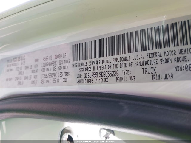 3C6UR5SL9KG655226 RAM 2019