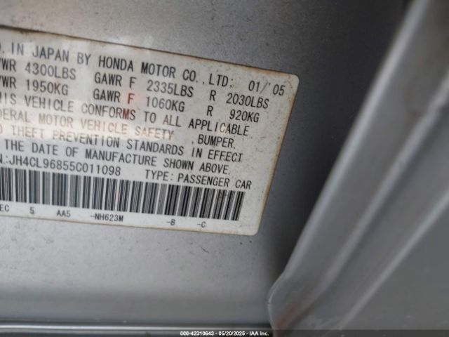 2005 ACURA TSX JH4CL96855C011098 Photo 8
